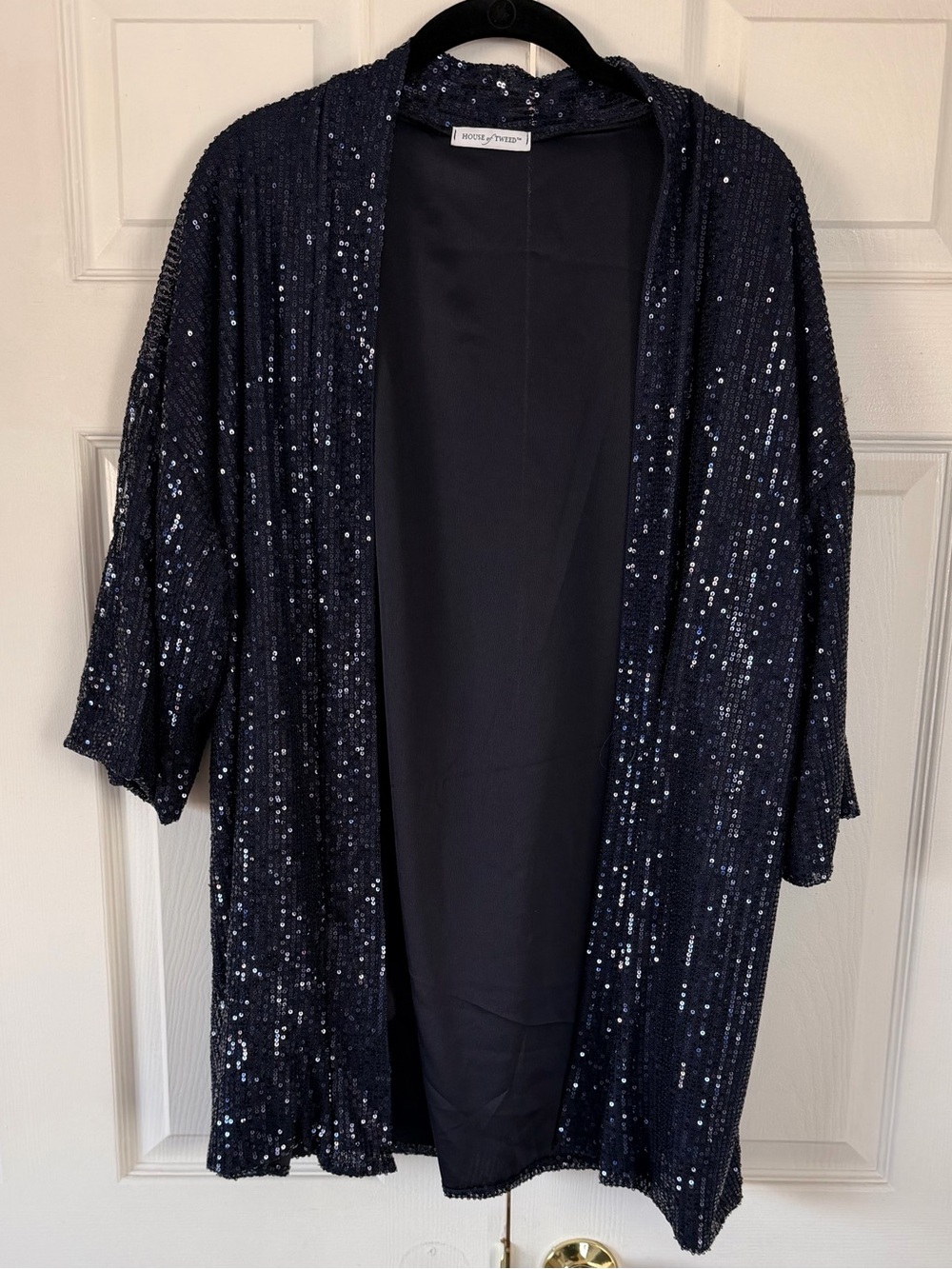 House of Tweed Sequin Cardigan Navy NWOT Excellent Condition Vintage